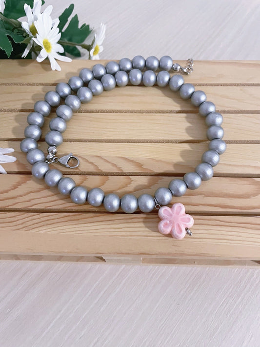 Collar Margarita Pop plateado