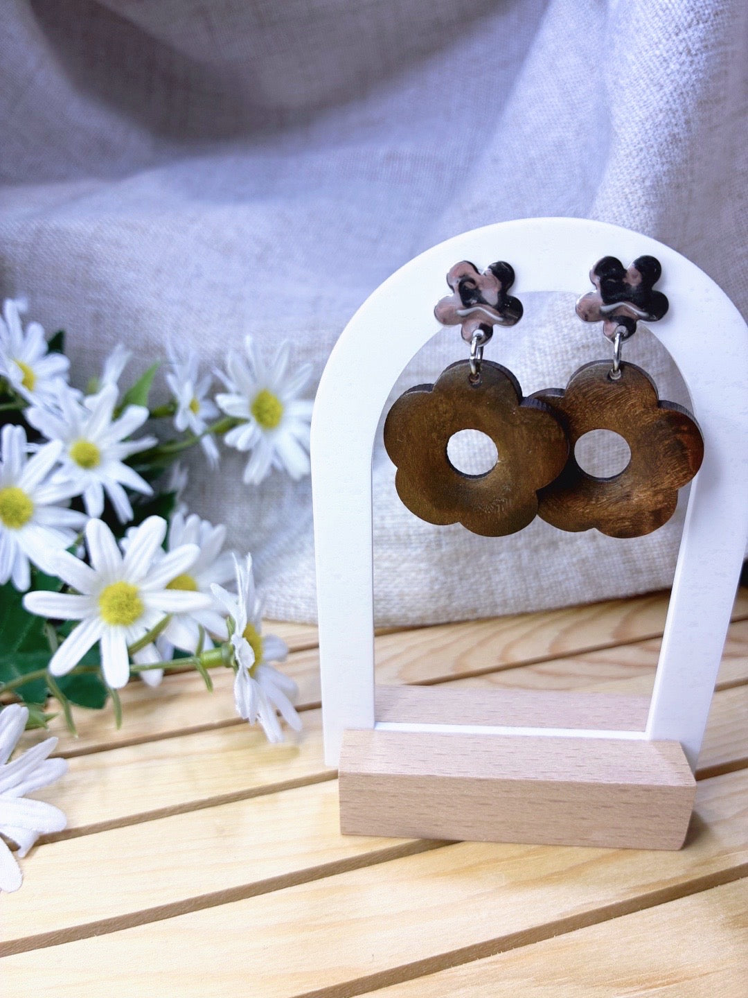 Pendientes "Naturaleza Dual" – Madera y Acero