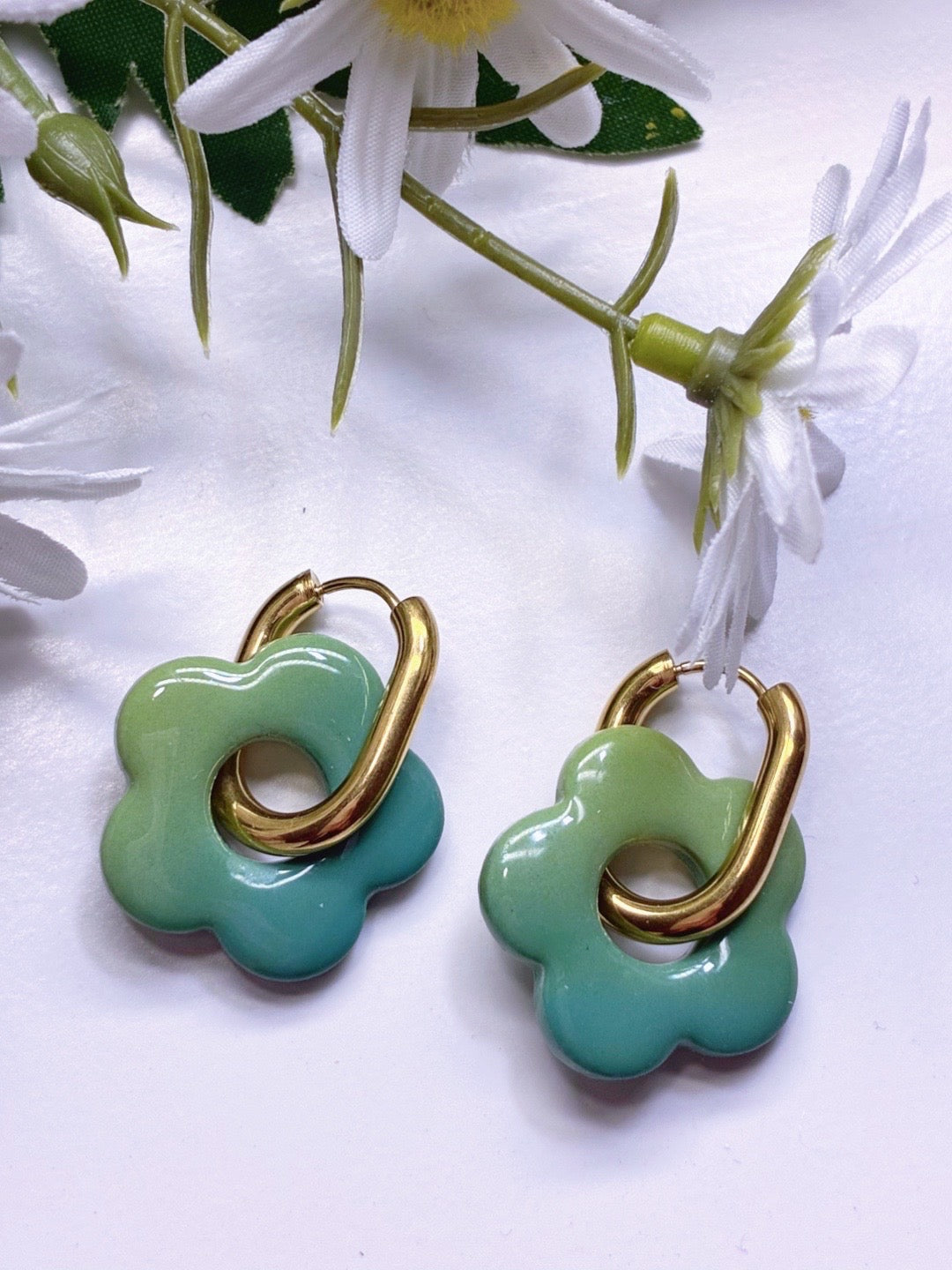 Pendientes Retro Petal Hoops