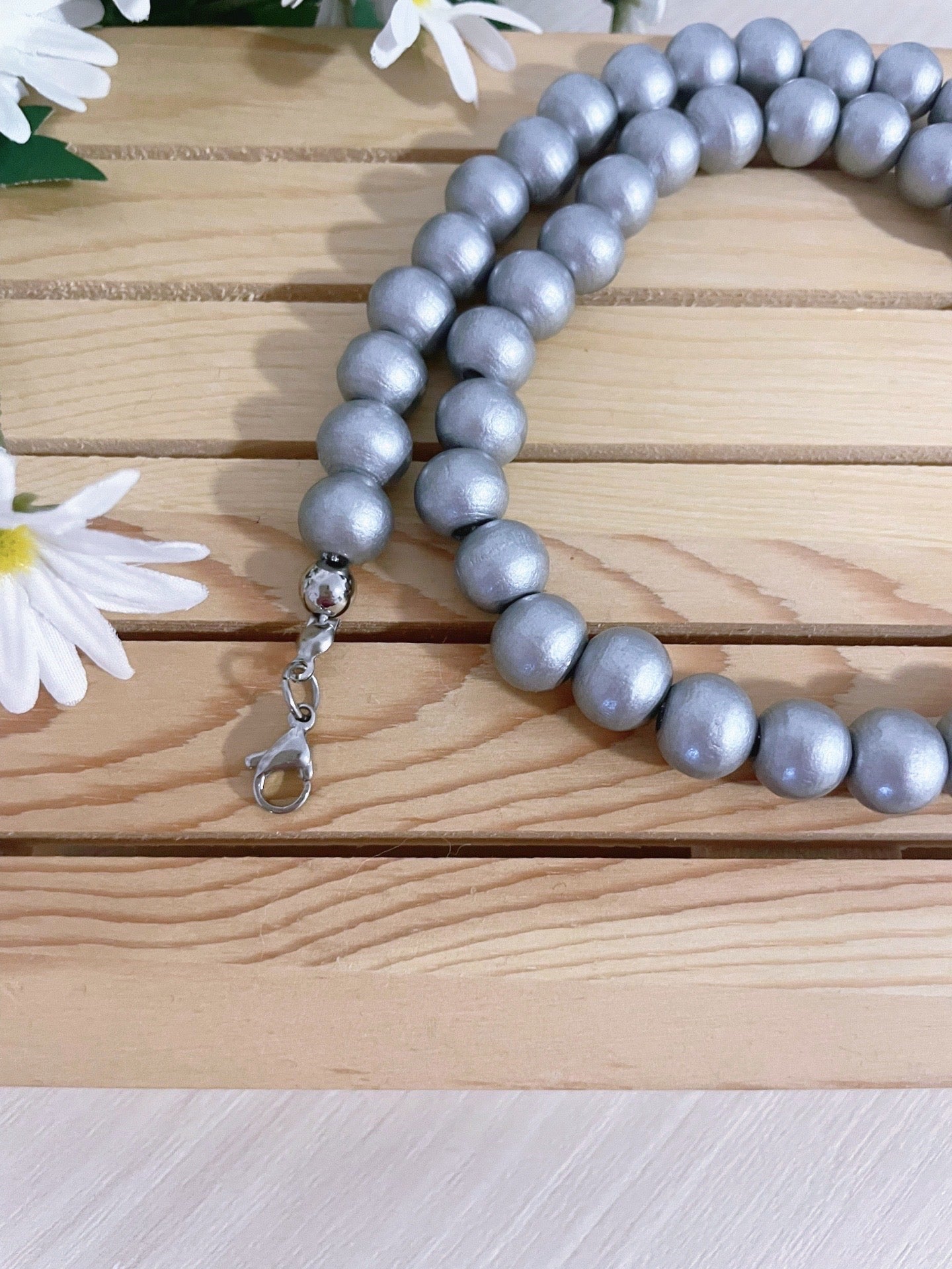 Collar Margarita Pop plateado